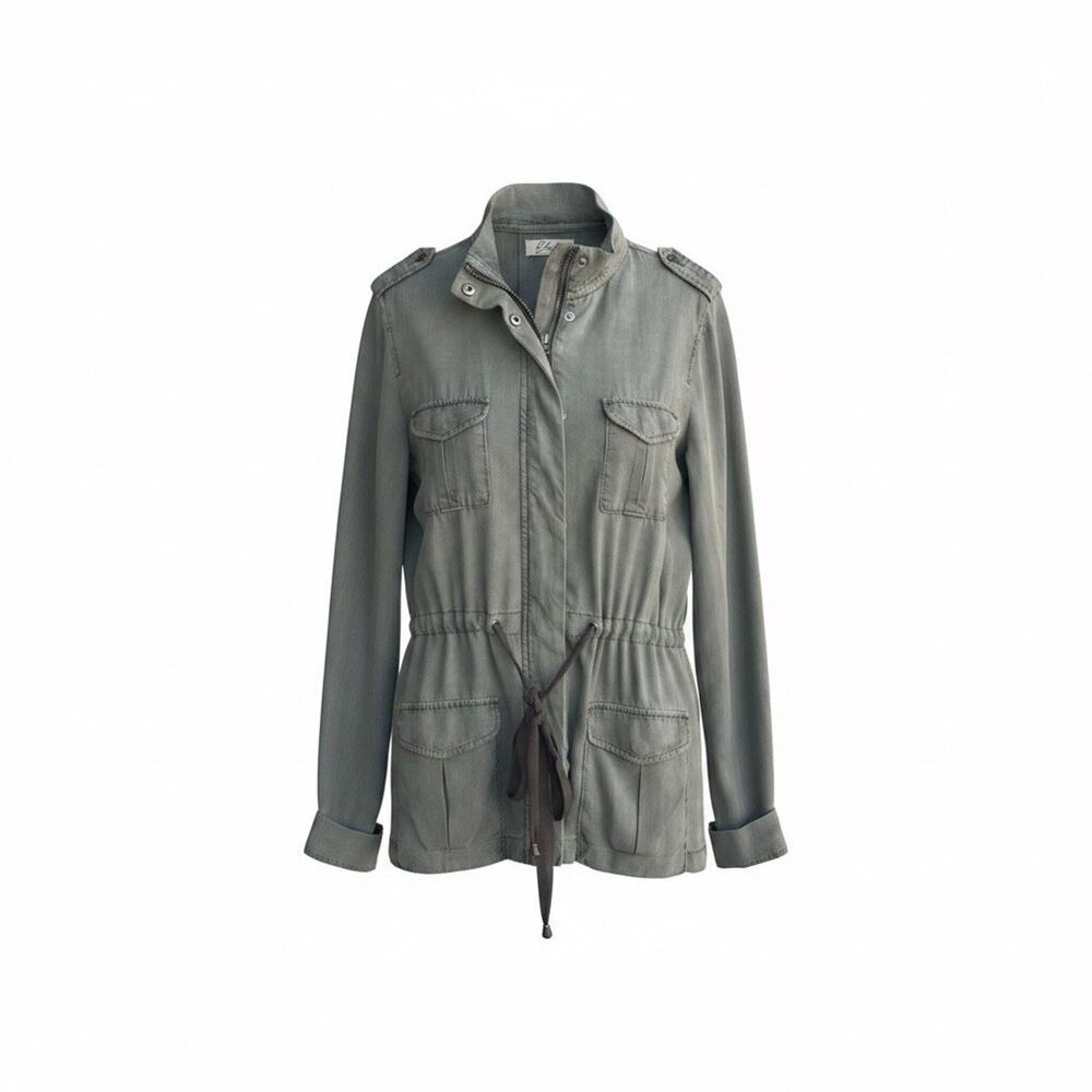 Elan Military Style Utility Jacket Womens Timeless Green Zip Up Medium